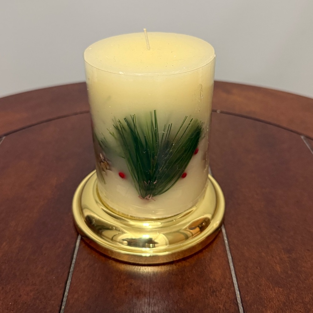Baldwin brass pillar candle holder